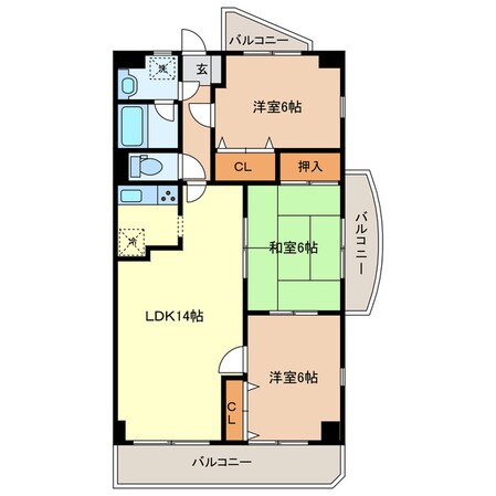 ラフェスタ足利大町の物件間取画像